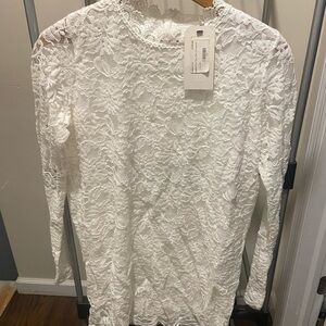 Elegant White Lace Mini Dress